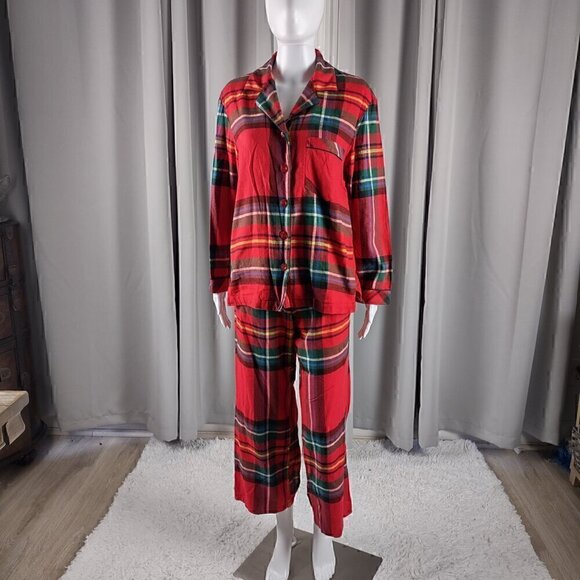 Victoria’s Secret Women's Cotton Red Plaid 2 Pc Pajama Set Size X-Small - Picture 1 of 16